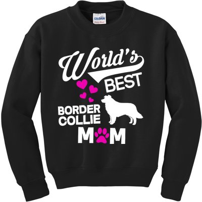 World's Best Border Collie Mom Kids Sweatshirt