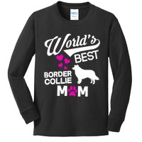 World's Best Border Collie Mom Kids Long Sleeve Shirt