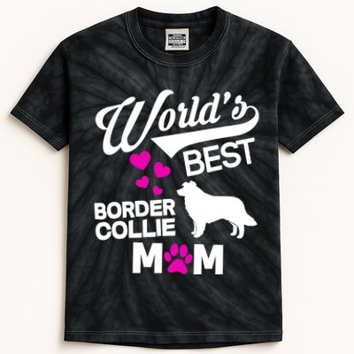 World's Best Border Collie Mom Kids Tie-Dye T-Shirt