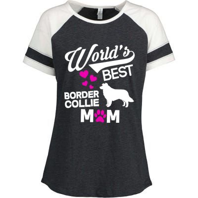 World's Best Border Collie Mom Enza Ladies Jersey Colorblock Tee