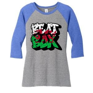 Wales Beat Box Welsh Beat Boxing Cute Gift Women's Tri-Blend 3/4-Sleeve Raglan Shirt