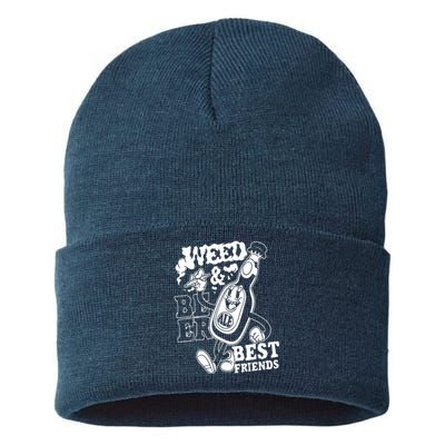 Weed & Beer Best Friends Sustainable Knit Beanie