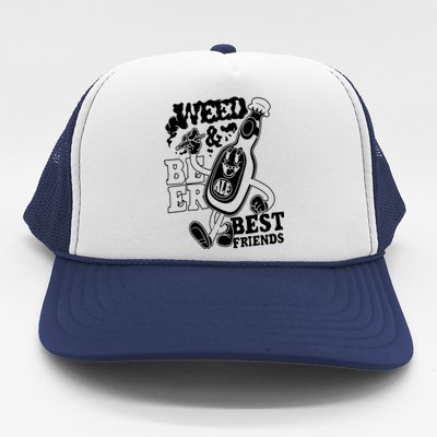 Weed & Beer Best Friends Trucker Hat