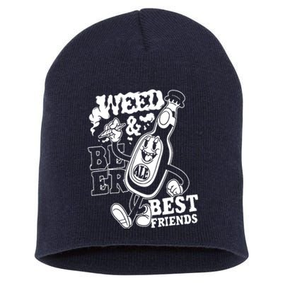 Weed & Beer Best Friends Short Acrylic Beanie