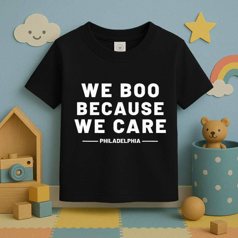 We Boo Because We Care Philadelphia Sports Toddler T-Shirt