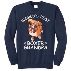 Worlds Best Boxer Grandpa Funny Granddog Dog Lover Cute Tee Sweatshirt