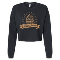 Wake & Bake Cupcake Baking Chef Cropped Pullover Crew