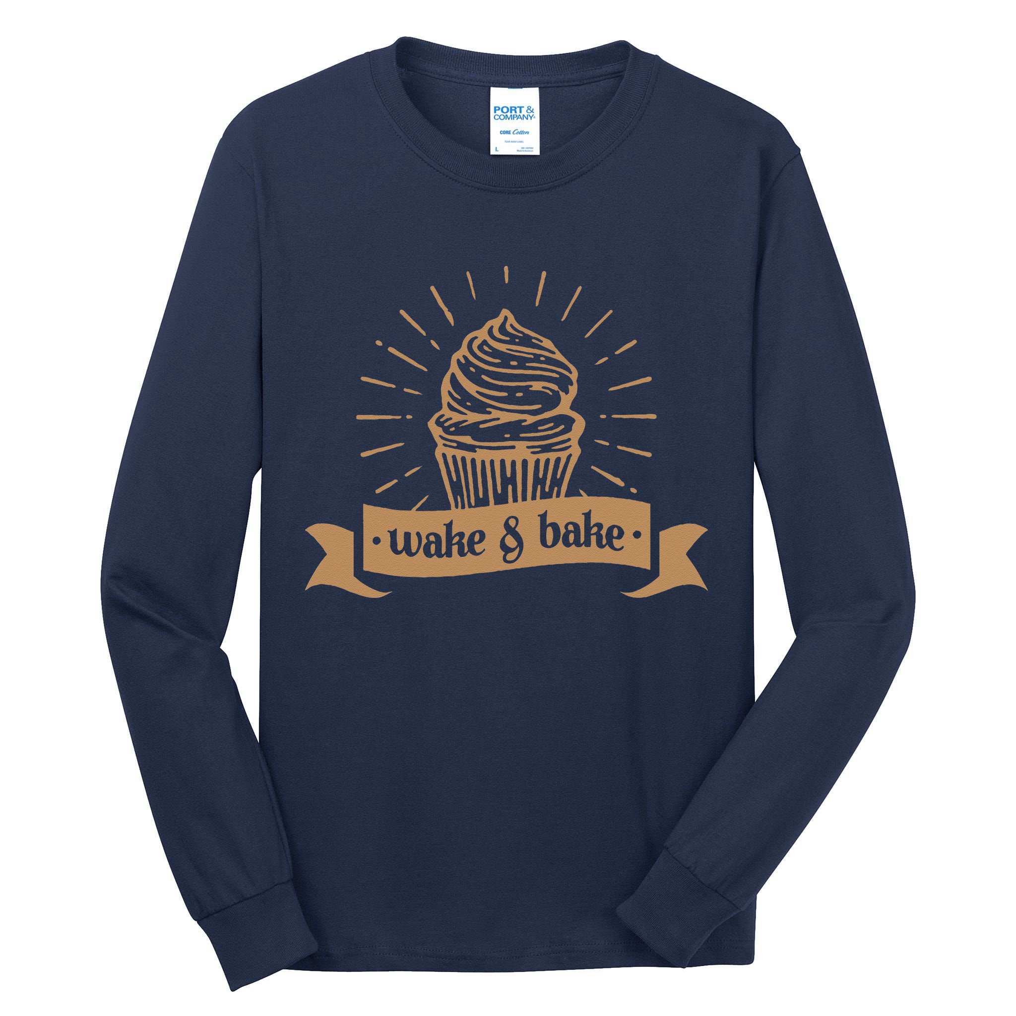 Wake & Bake Cupcake Baking Chef Tall Long Sleeve T-Shirt
