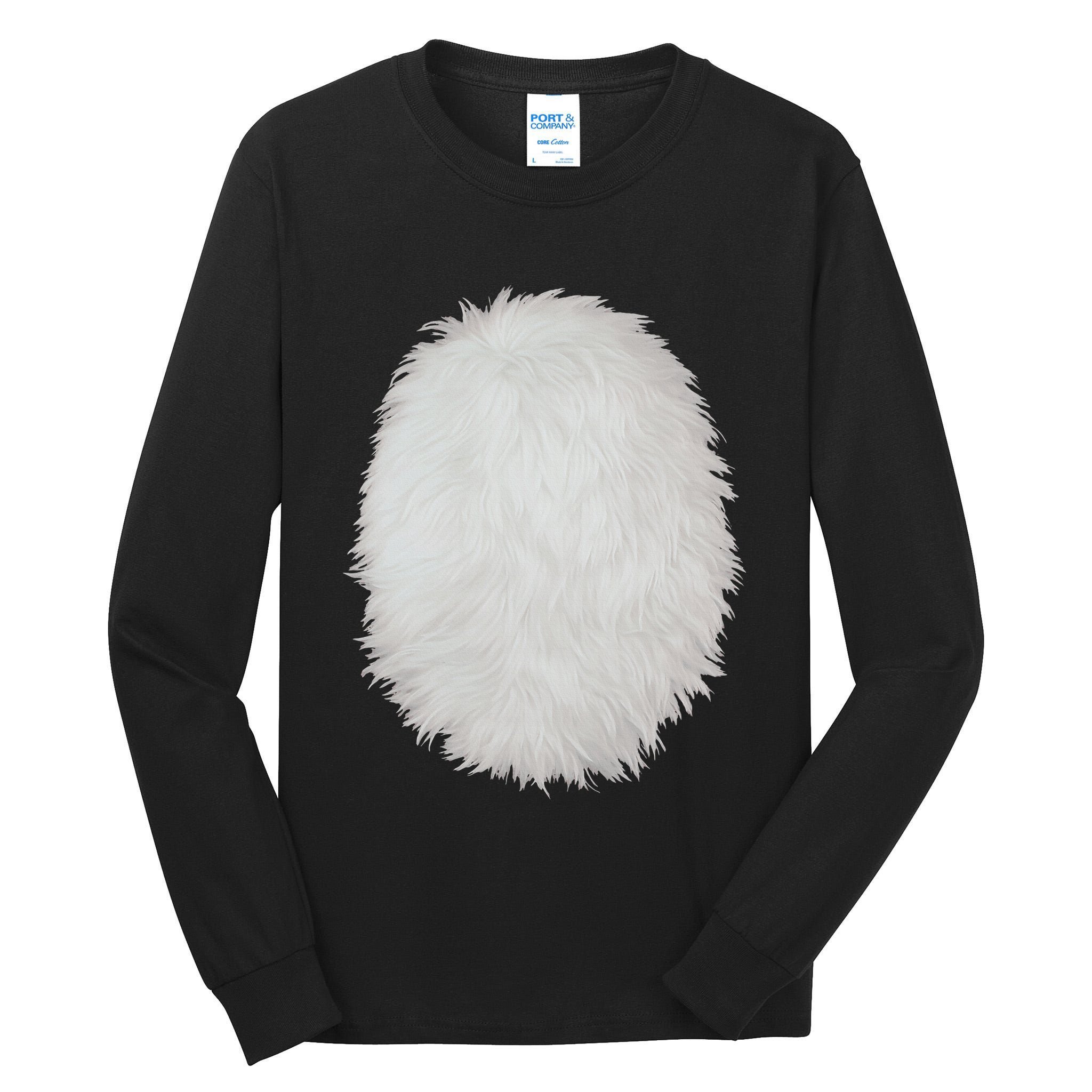 White Belly Costume Diy Cosplay Panda Bear Cat Skunk Deer Tall Long Sleeve T-Shirt
