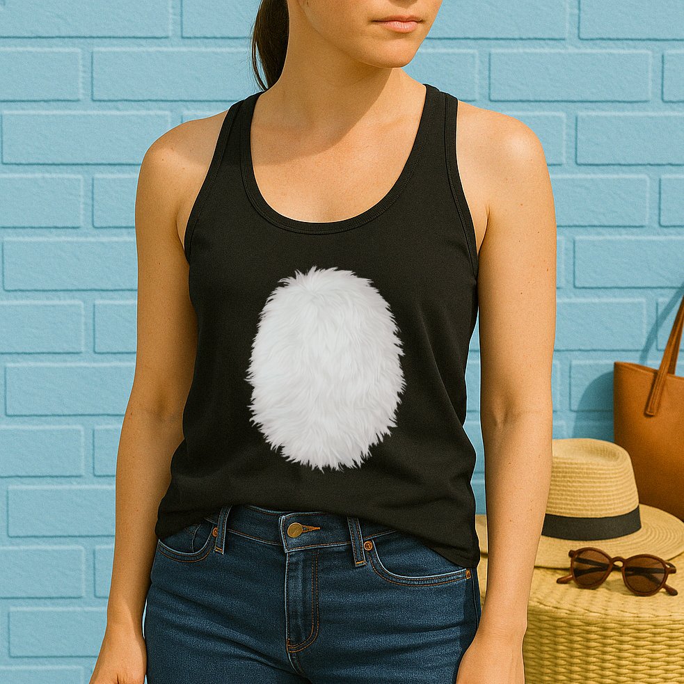 White Belly Costume Diy Cosplay Panda Bear Cat Skunk Deer Womens Tank Top