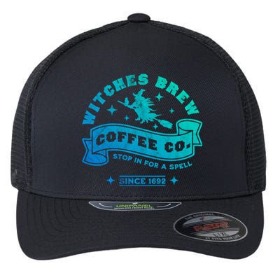 Witches Brew Coffee Salem 1692 Funny Halloween Witch Retro Cool Gift Flexfit Unipanel Trucker Cap