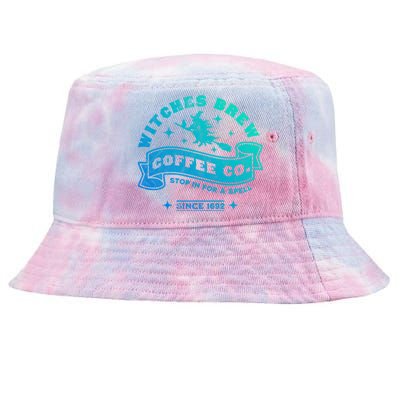 Witches Brew Coffee Salem 1692 Funny Halloween Witch Retro Cool Gift Tie-Dyed Bucket Hat