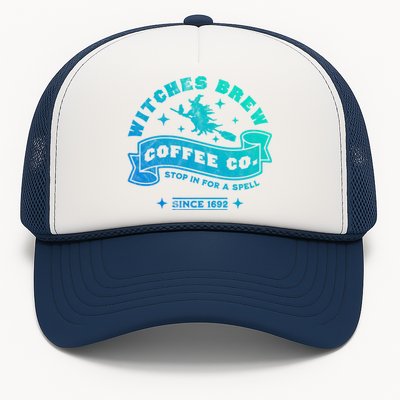 Witches Brew Coffee Salem 1692 Funny Halloween Witch Retro Cool Gift Trucker Hat