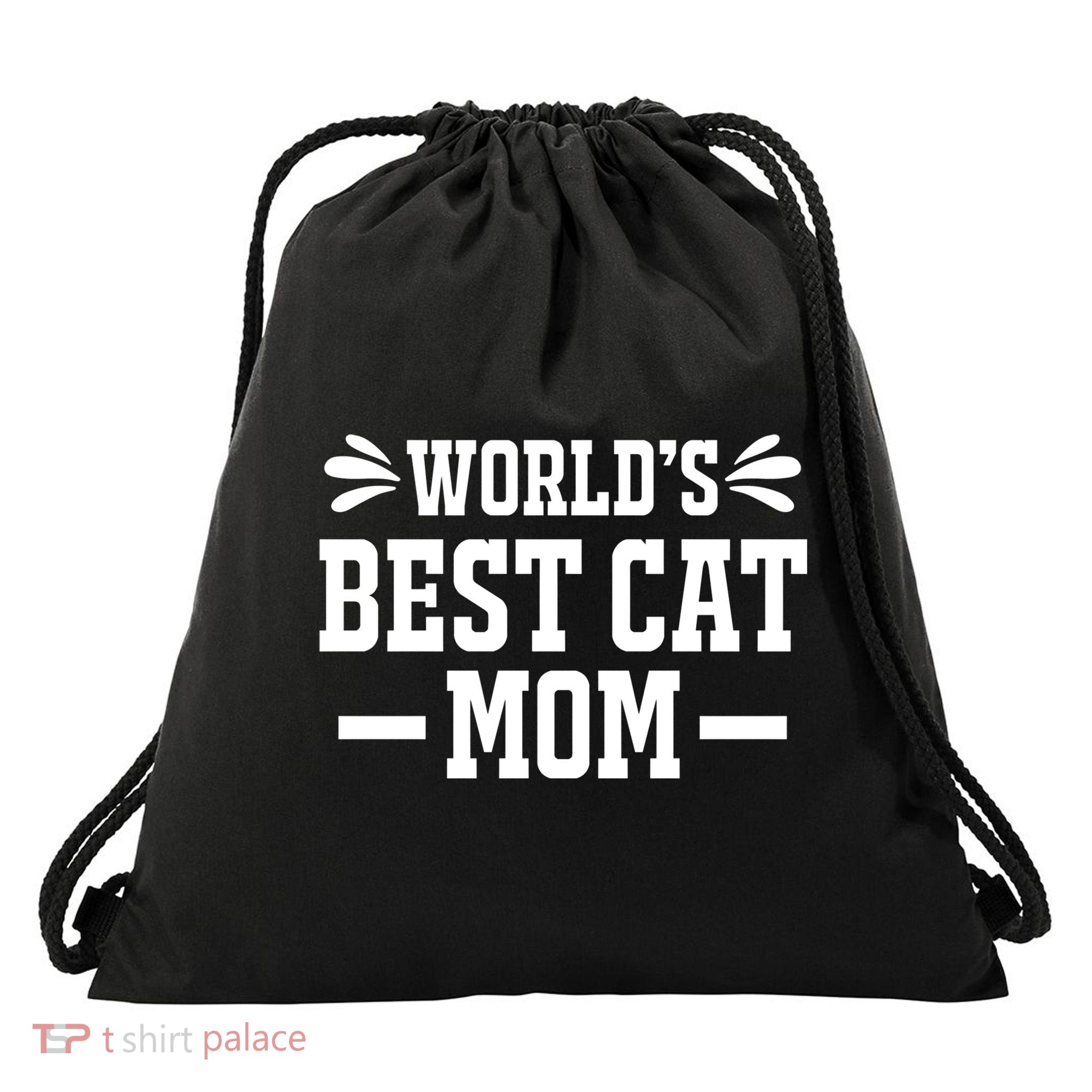 World's Best Cat Mom Funny Cat Mama Mother Mommy Cute Gift Drawstring Bag