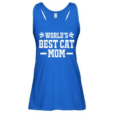 World's Best Cat Mom Funny Cat Mama Mother Mommy Cute Gift Ladies Essential Flowy Tank