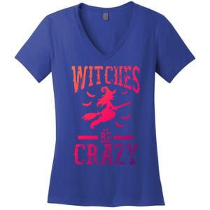 Witches Be Crazy Halloween Funny Party Gift Women's V-Neck T-Shirt