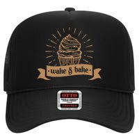 Wake & Bake Cupcake Baking Chef High Crown Mesh Back Trucker Hat