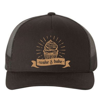 Wake & Bake Cupcake Baking Chef Yupoong Adult 5-Panel Trucker Hat