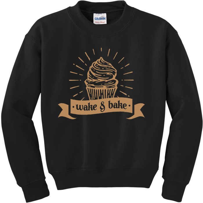 Wake & Bake Cupcake Baking Chef Kids Sweatshirt