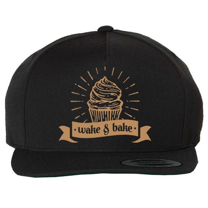 Wake & Bake Cupcake Baking Chef Wool Snapback Cap