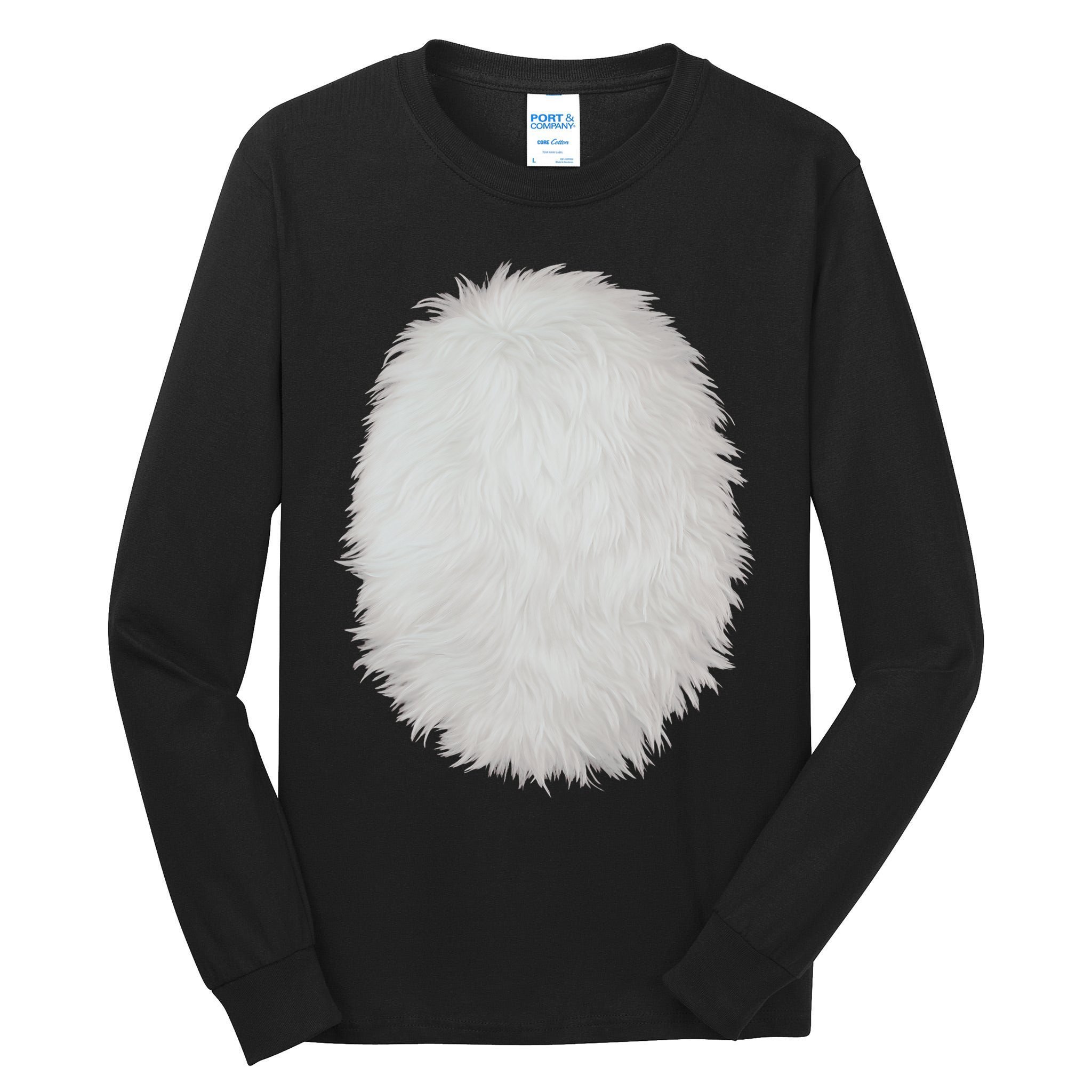 White Belly Costume Diy Cosplay Panda Bear Cat Skunk Deer Tall Long Sleeve T-Shirt