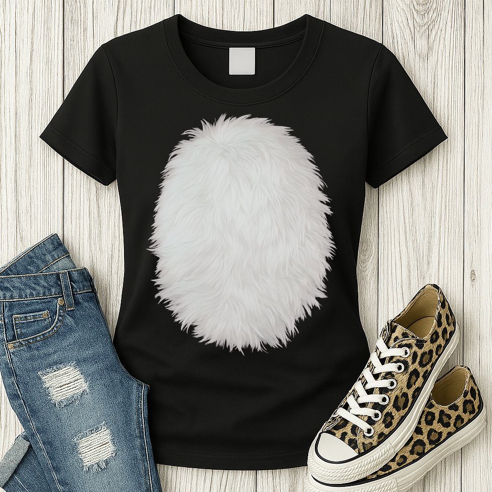 White Belly Costume Diy Cosplay Panda Bear Cat Skunk Deer Womens T-Shirt