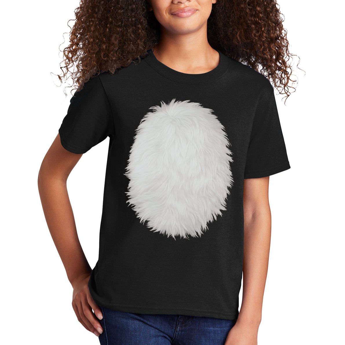 White Belly Costume Diy Cosplay Panda Bear Cat Skunk Deer Kids T-Shirt