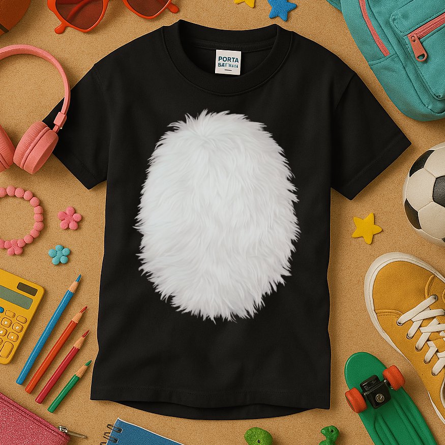 White Belly Costume Diy Cosplay Panda Bear Cat Skunk Deer Kids T-Shirt