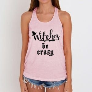 Witches Be Crazy Halloween Top Gift Women's Knotted Racerback Tank