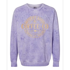 Witches Brew Coffee Co Halloween Witch Coffee Lovers Colorblast Crewneck Sweatshirt