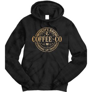 Witches Brew Coffee Co Halloween Witch Coffee Lovers Tie Dye Hoodie