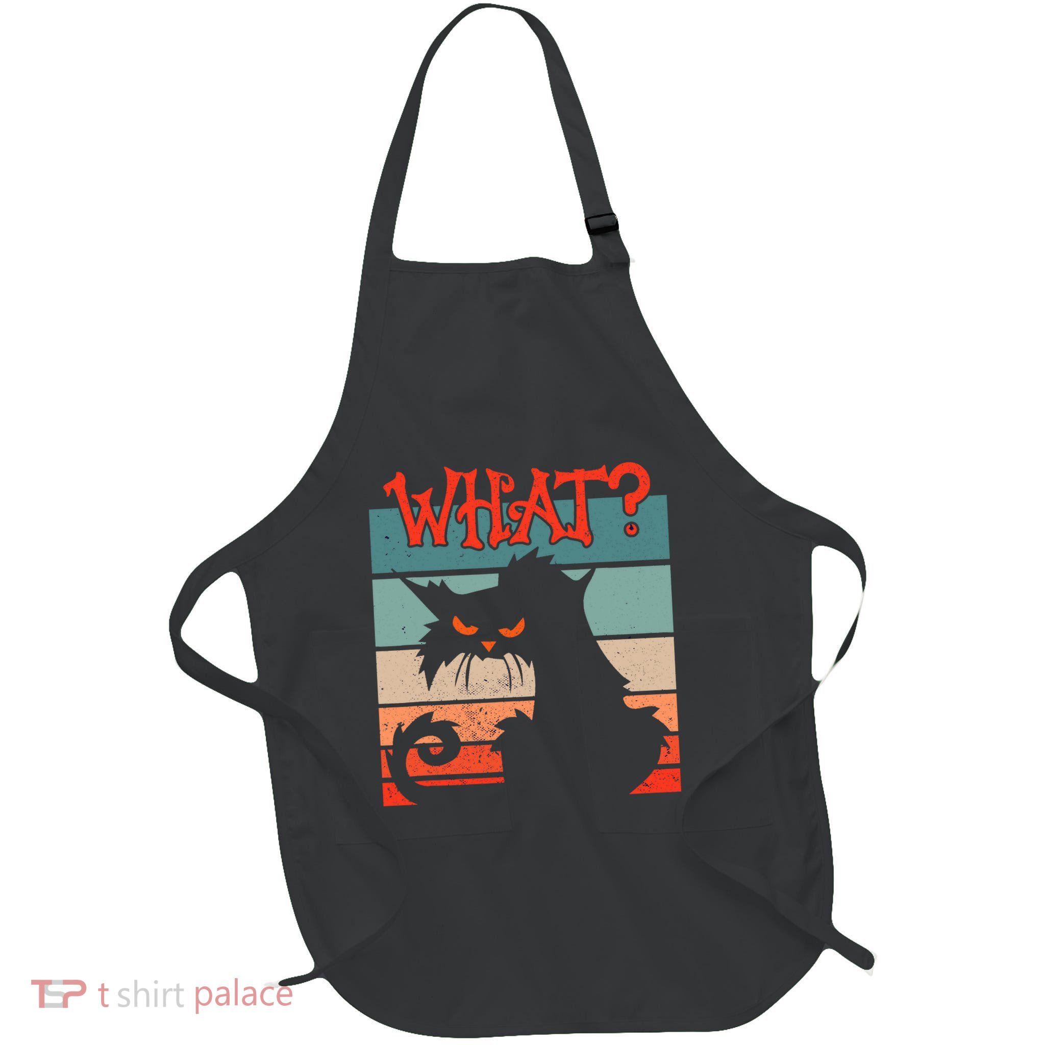 What? Black Cat Kitty For Man And Woman Funny Cat Apron