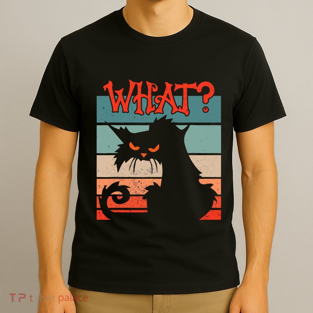 What? Black Cat Kitty For Man And Woman Funny Cat T-Shirt