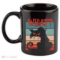 What? Black Cat Kitty For Man And Woman Funny Cat 11oz C Handle Ceramic Mug