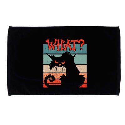 What? Black Cat Kitty For Man And Woman Funny Cat Microfiber Hand Towel