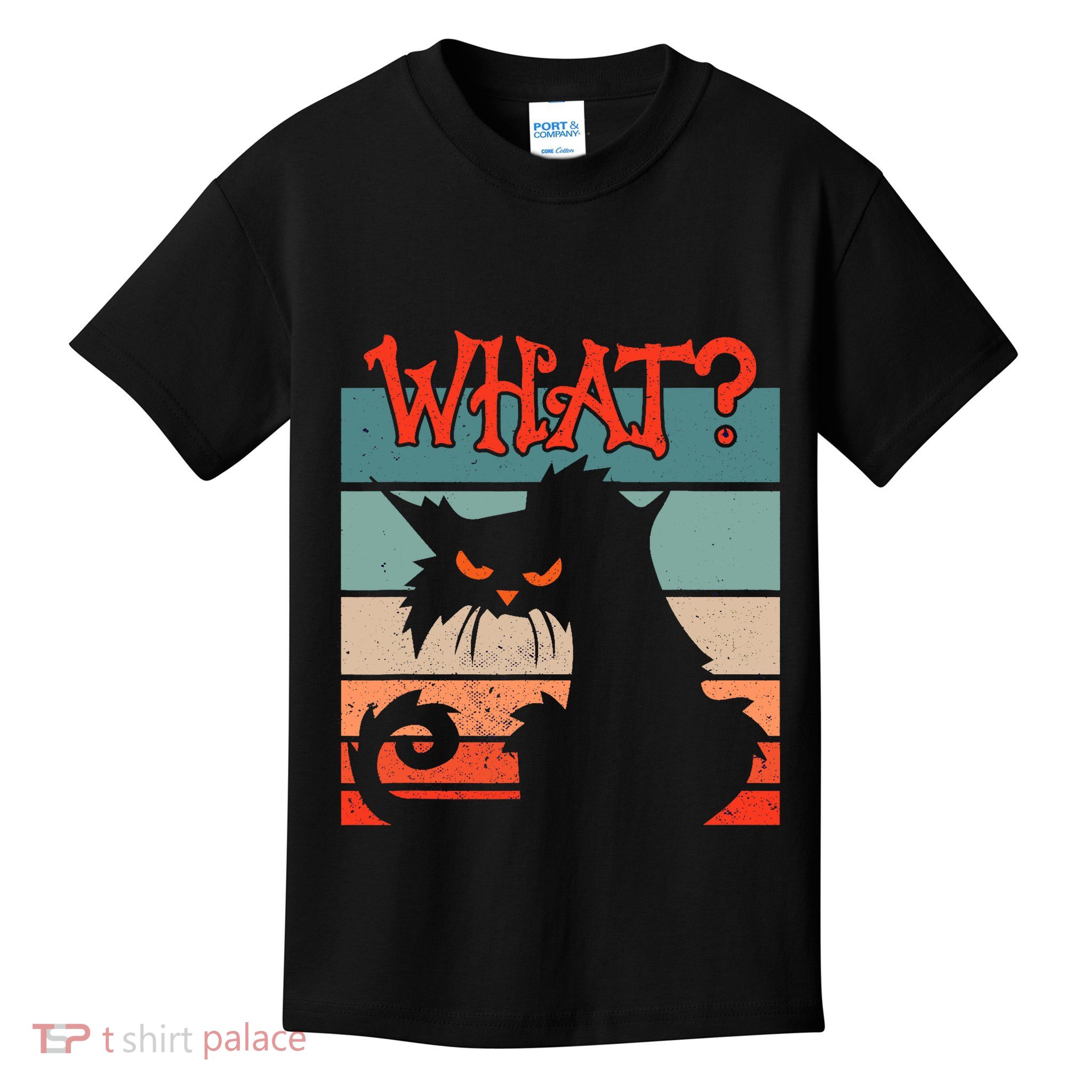 What? Black Cat Kitty For Man And Woman Funny Cat Kids T-Shirt