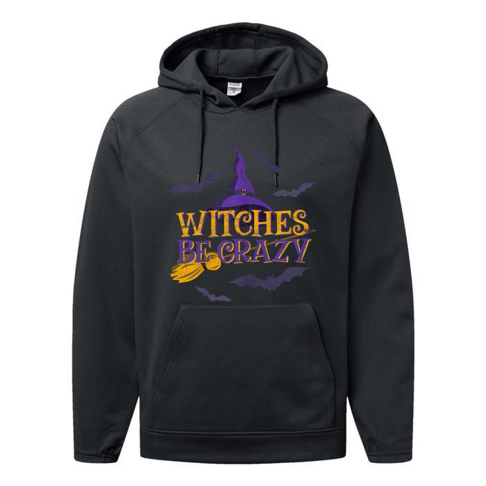 Witches Be Crazy Funny Halloween Witch Broom Stick Costume Performance Fleece Hoodie