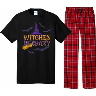 Witches Be Crazy Funny Halloween Witch Broom Stick Costume Pajama Set