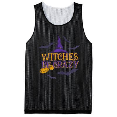 Witches Be Crazy Funny Halloween Witch Broom Stick Costume Mesh Reversible Basketball Jersey Tank