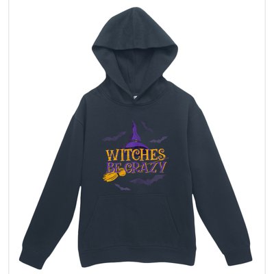 Witches Be Crazy Funny Halloween Witch Broom Stick Costume Urban Pullover Hoodie