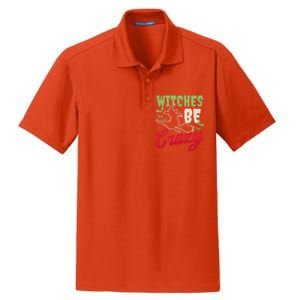 Witches Be Crazy Design Halloween Witch Gift Dry Zone Grid Polo