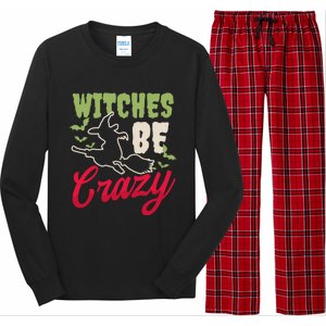 Witches Be Crazy Design Halloween Witch Gift Long Sleeve Pajama Set