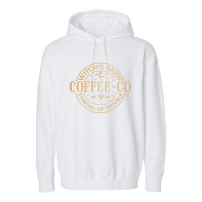 Witches Brew Coffee Co Halloween Witch Coffee Lovers Garment-Dyed Fleece Hoodie