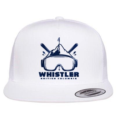 Whistler British Columbia Skiing Flat Bill Trucker Hat