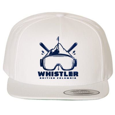 Whistler British Columbia Skiing Wool Snapback Cap