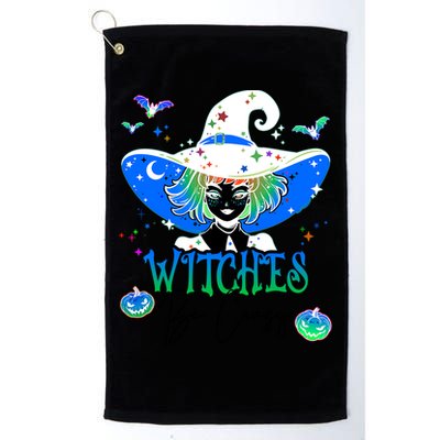 Witches Be Crazy Funny Halloween Party Pumpkin Costume Gift Platinum Collection Golf Towel