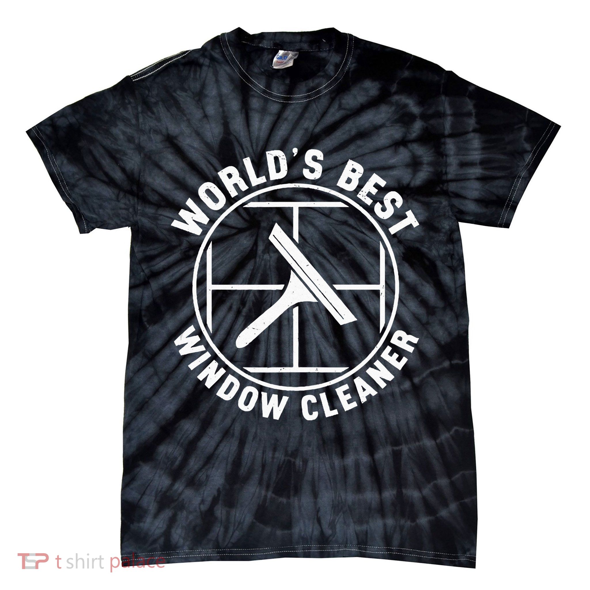 WorldS Best Cool Window Washing Professional Window Cleaner Tie-Dye T-Shirt