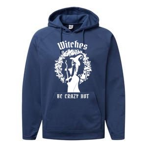 Witches Be Crazy Hot Witch Wreath Funny Gift Performance Fleece Hoodie