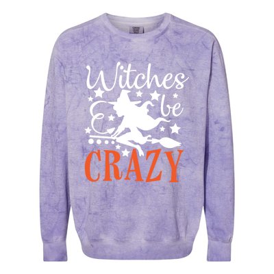 Witches Be Crazy Funny Halloween Costume Funny Gift Colorblast Crewneck Sweatshirt