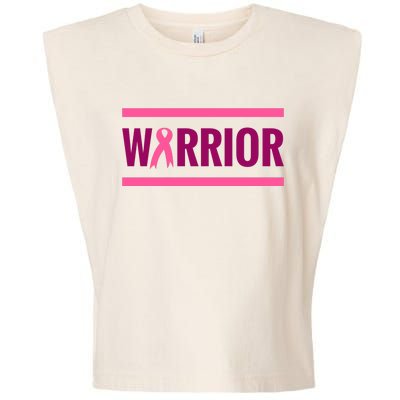 Warrior Breast Cancer Ribbon Garment-Dyed Women's Muscle Tee